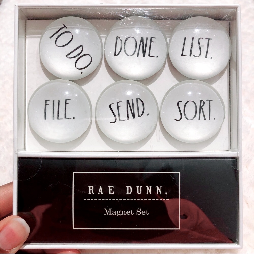 Rae Dunn 6-Glass Dome Magnets TO-DO Item #MAG07 NWT